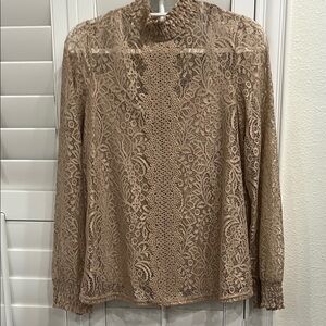 Elegant Lace Tan Women's Top